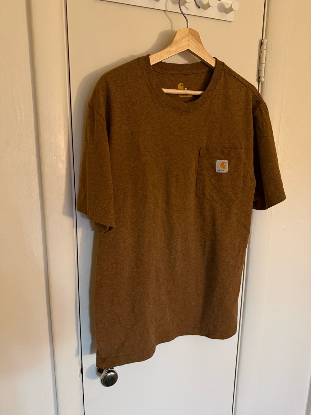 Carhartt Men's Brown Pocket Tee with Logo Patch